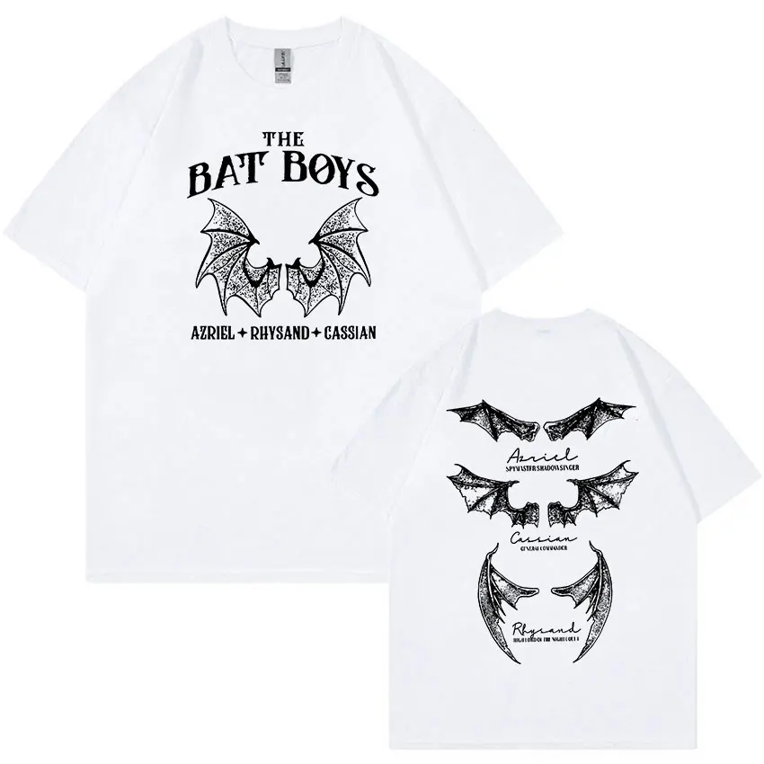 The Bat Boys Azriel Rhysand Cassian T Shirt Men Women Retro Harajuku Aesthetic T-shirts Gothic Clothing Oversized Cotton T-shirt