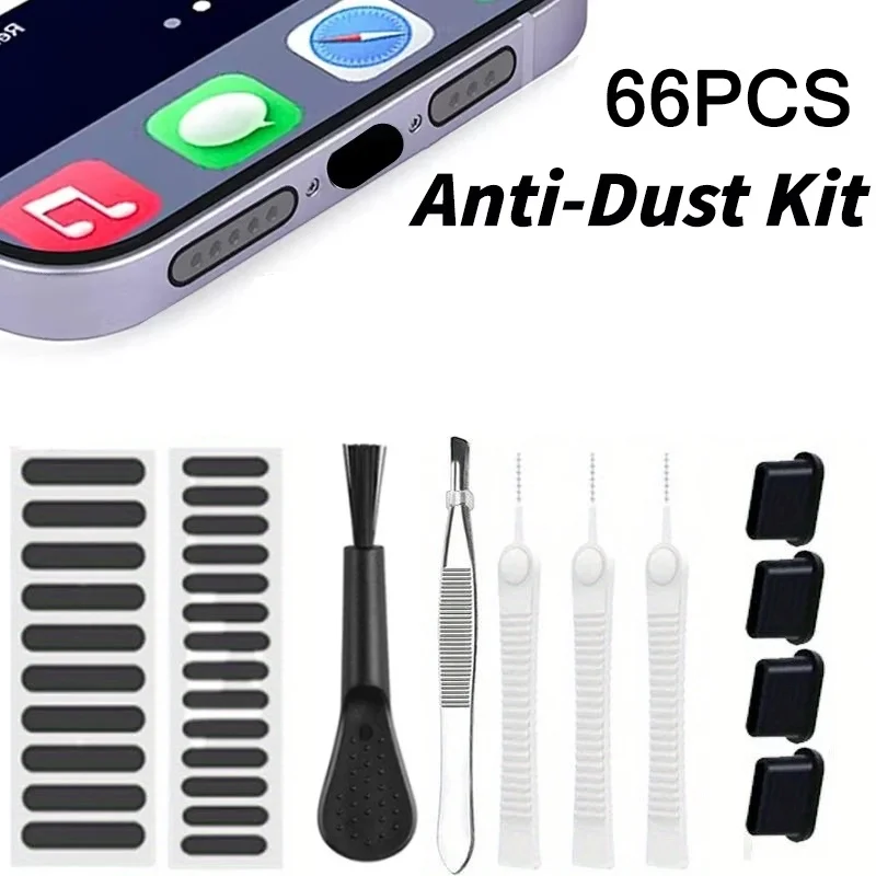 Universal Mobile Phone Speaker Dust Mesh Sticker Type C/Micro Phone Port Protector Dust Plug Tweezers For iPhone Cleaning Kit
