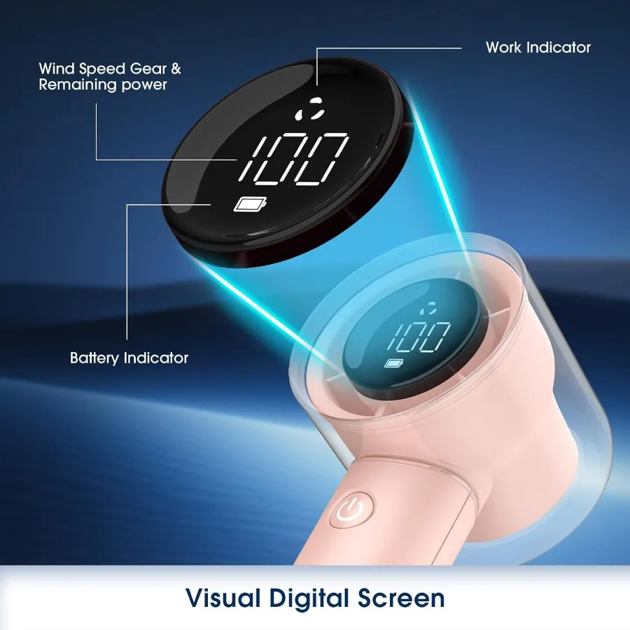 مروحة توربو محمولة 1100 سرعة 15000 دورة في الدقيقة فائقة السرعة مراوح سفر شخصية محمولة باليد بطارية 5000 مللي أمبير في الساعة قابلة لإعادة الشحن صغيرة