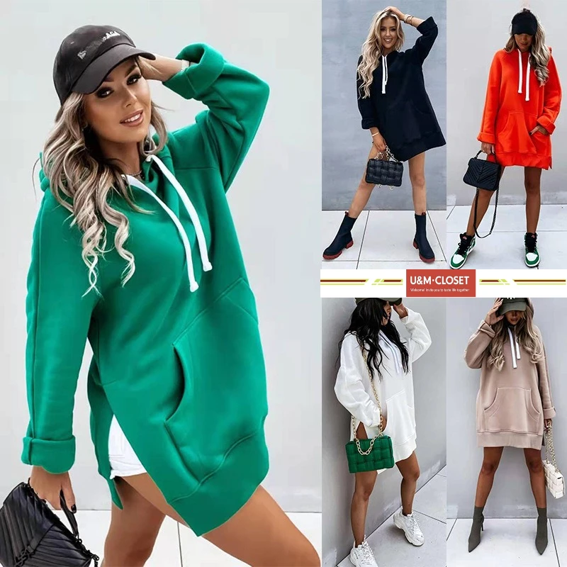 

Толстовка с капюшоном для отдыха и карманами, однотонная весенняя женская толстовка с длинным рукавом, женская осенняя новая модная повседневная толстовка