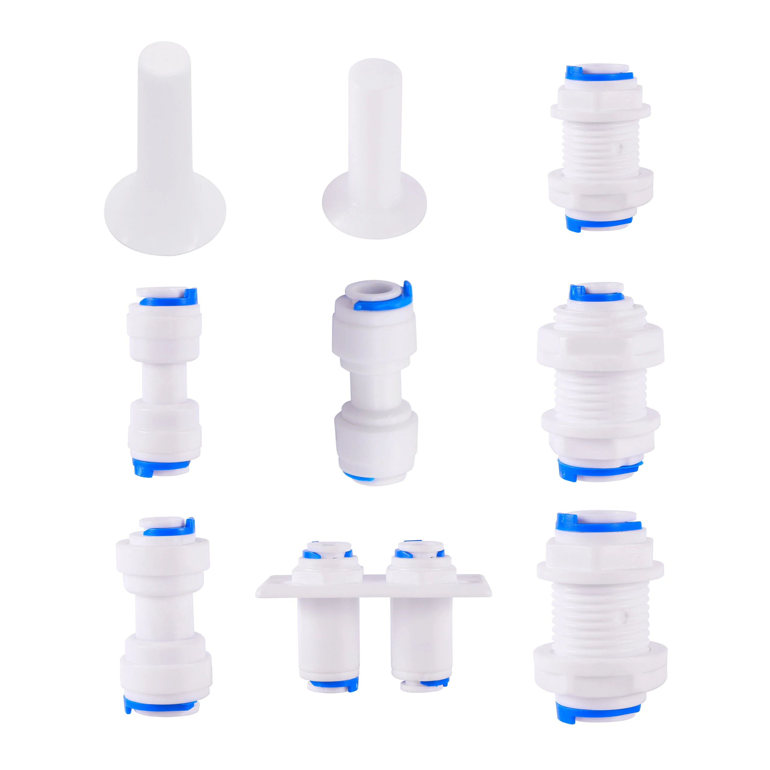 Plastic Quick Pipe Fitting Reverse Osmosis Connector RO Water System Equal Straight 1/4\