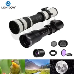 Lightdow 420-800mm f/8.3-16 Manual Telephoto Zoom Lens With 2X Converter+UV+CPL+FLD 3-in-1 Camera Filters Set for Canon Nikon
