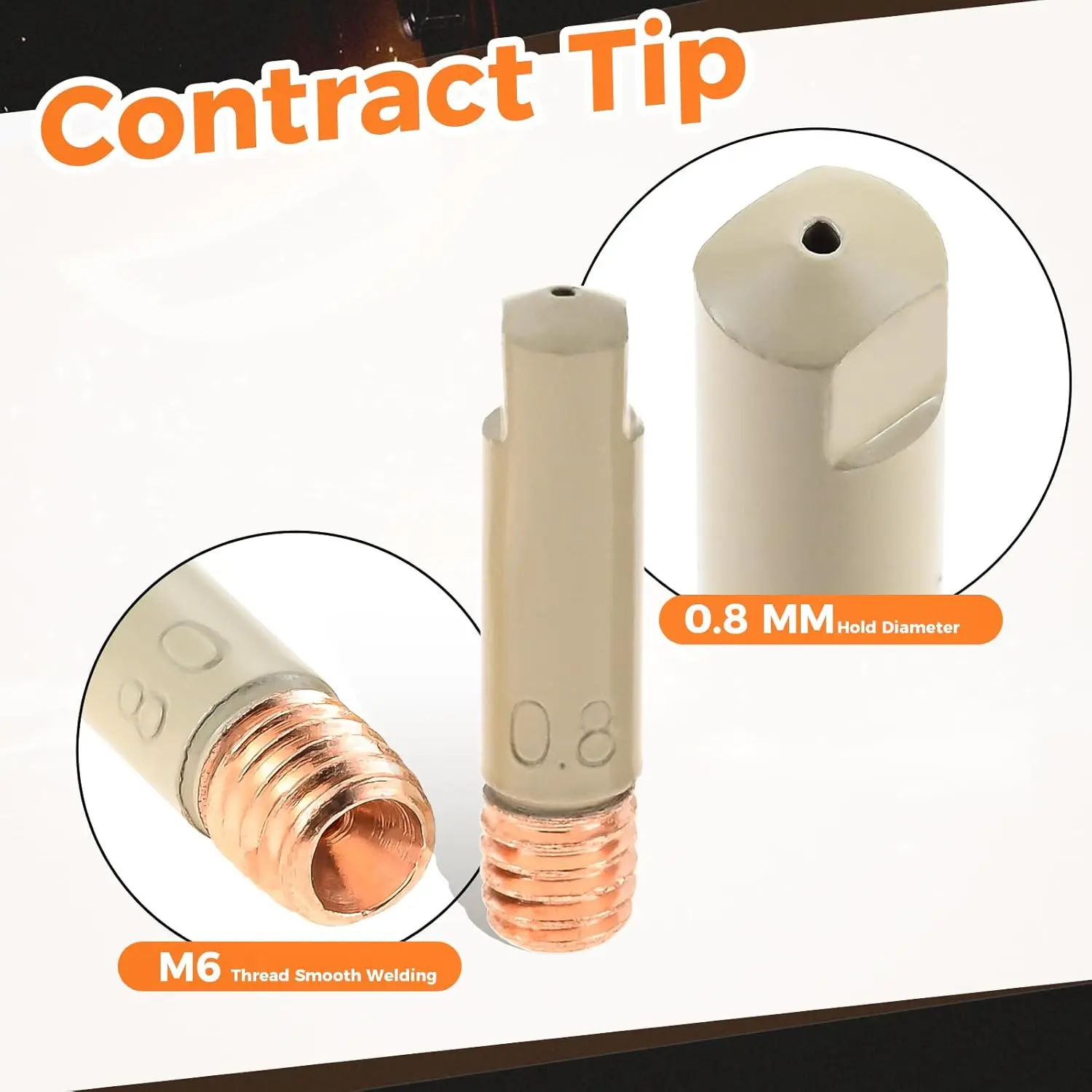 14Pcs 0.8mm KP1939-1 15AK Mig Welding Torch Nozzle Tips Kit with Insulating Coating for Slag Protection Metal Welders Workers