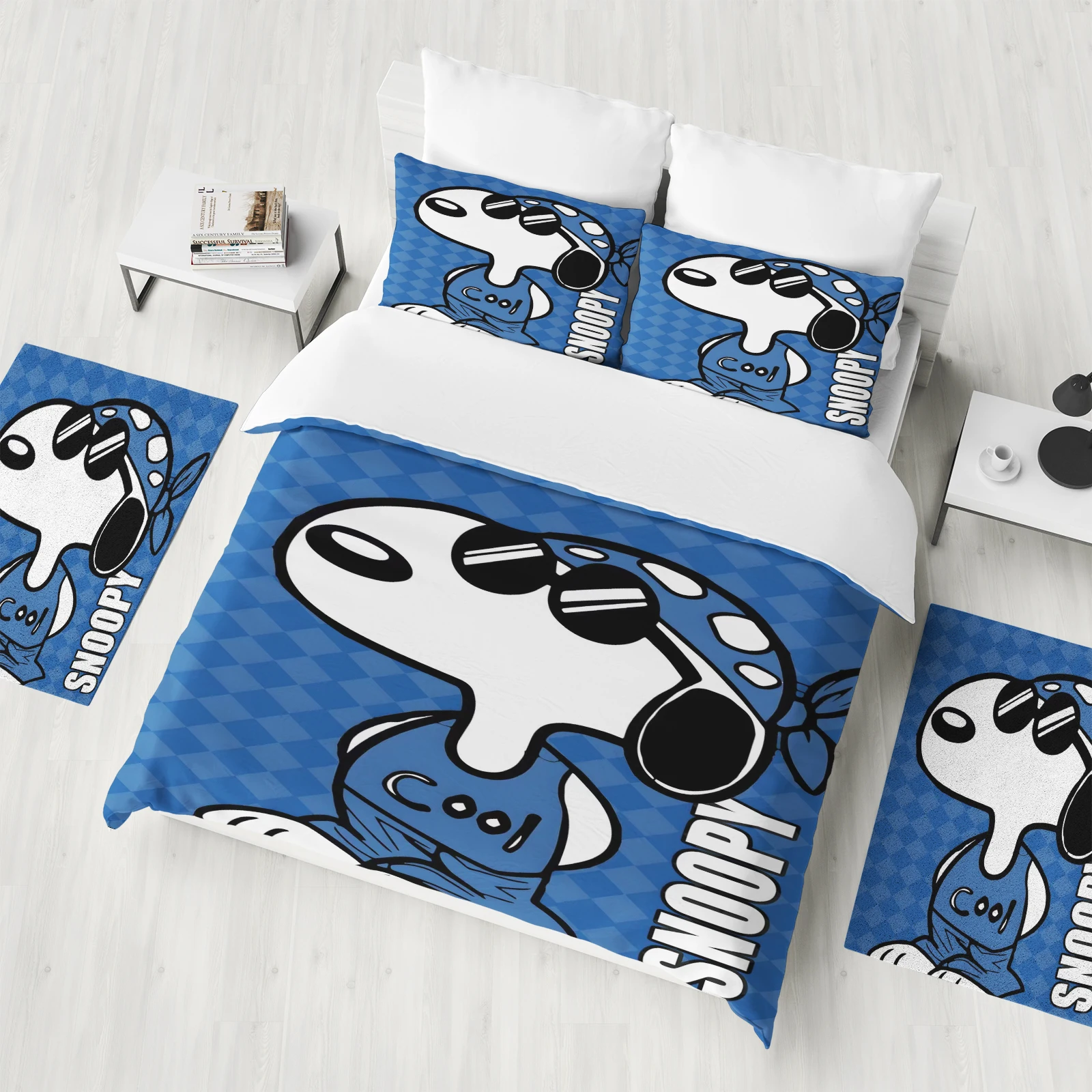 Snoopy 3-Piece 1 Quilt Cover Set 3D Children\'S Home Decor Bedding Set Cotton Covers  100% polyester