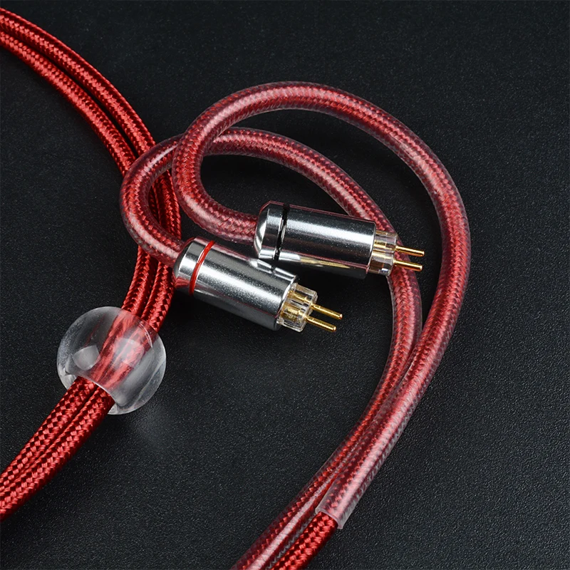 NICEHCK RedAg 4N Kabel do słuchawek z czystego srebra, ulepszający dźwięk, z wtykami MMCX/QDC/0.78mm 2Pin, do Rockies Tears NX8Ti — zdjęcie produktu 4
