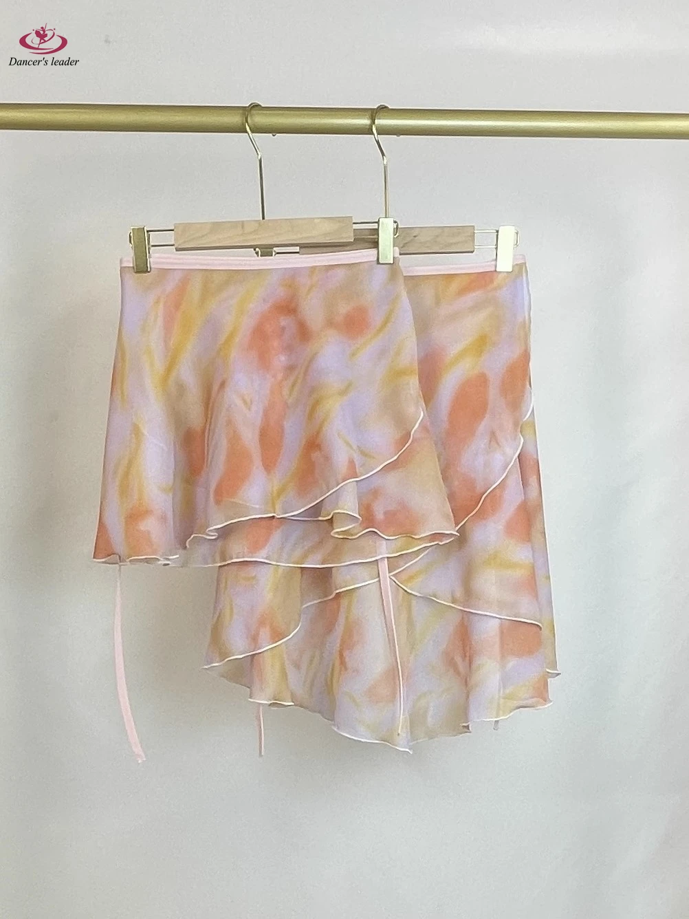 Ballet Short Skirt Orange Tie Dyed Women's Dance Skirt Gymnastics Practice Skirt Adult Women's Ballet Dress Lyrical Skirt