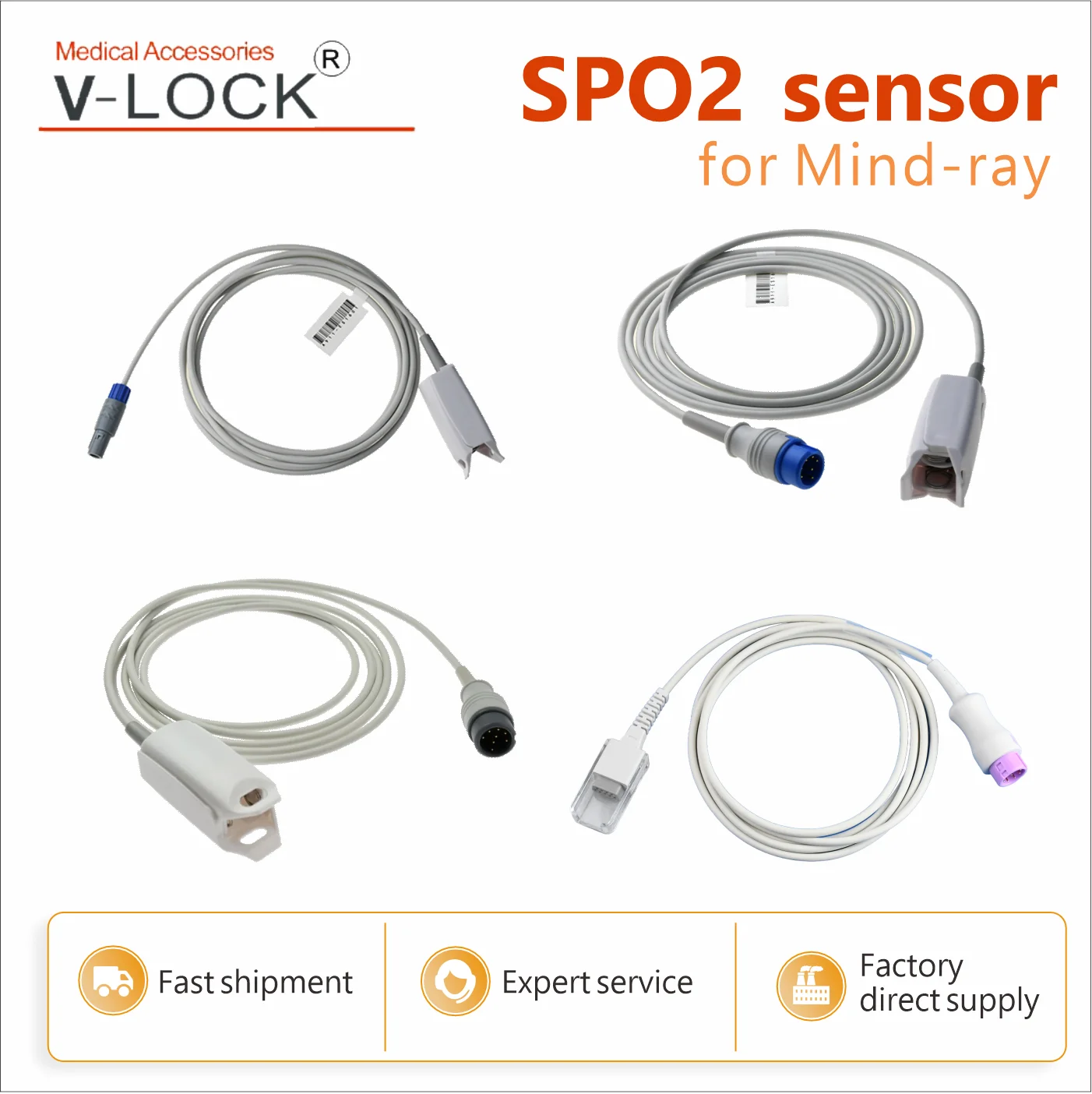 v-lock No.0101 blood oxygen saturation SPO2 for patient monitoring Mind-ray MEC1000 PM9000 T5 T8 N12 UMEC IMEC