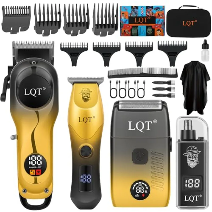 

Hair Clippers for Men LED Display Cordless Clippers Set Professional Electric Beard and Mustache Trimmer for Men Foil Shaver No