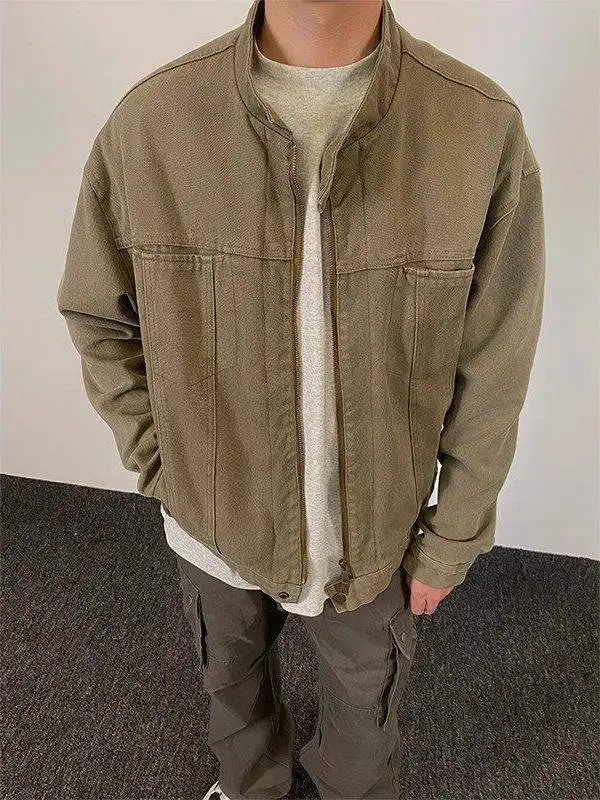 

Мужская куртка-бомбер в стиле милитари American Sle, весна-осень, с воротником-стойкой, модель Cleanfit Harlington