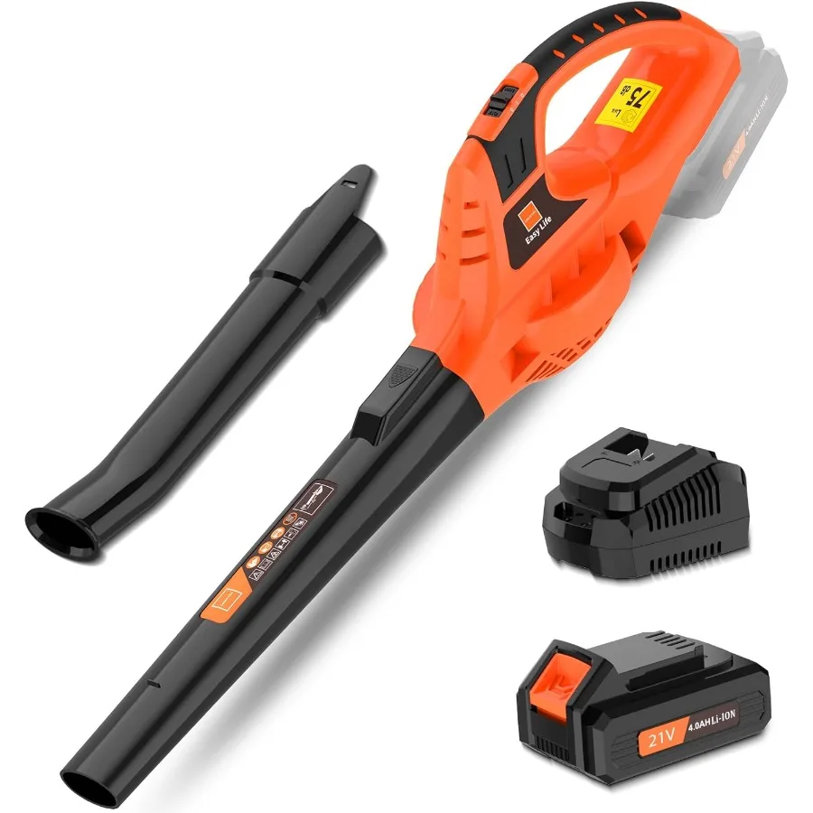 

21V Leaf Blower Cordless Handheld Electric Lightweight Blower with 4.0Ah Rechargeable Battery and Fast Charger Adjustable Speed