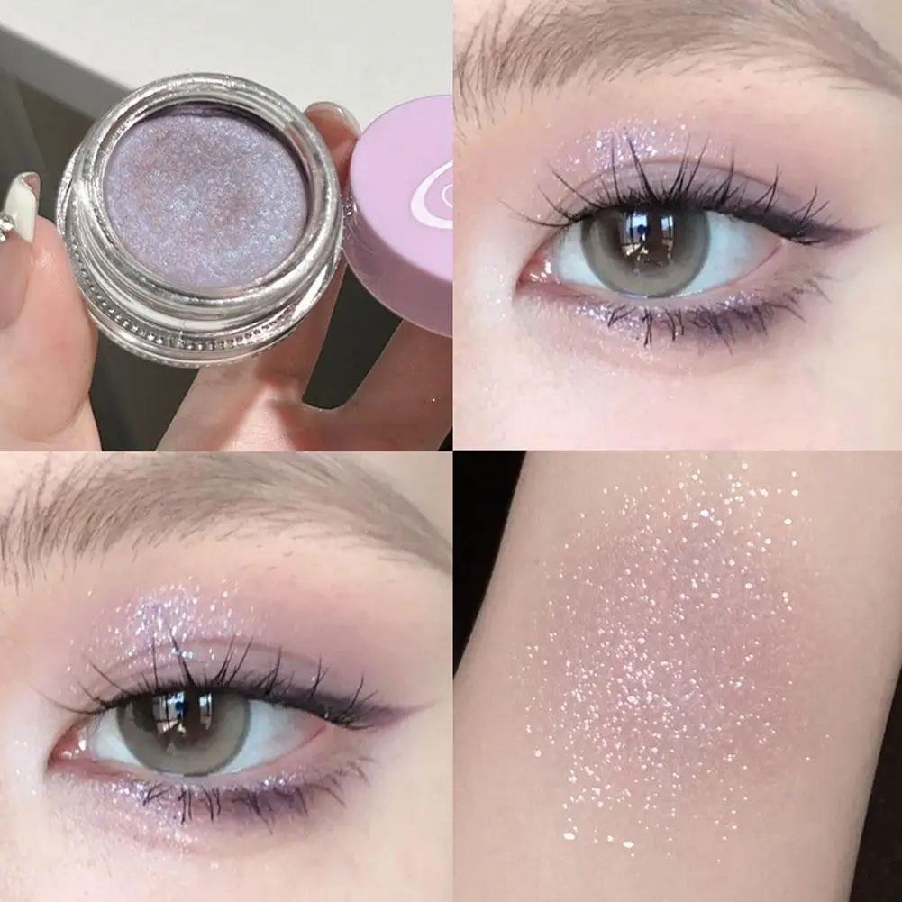 Liquid Eyeshadow Glitter Monochrome Pearlescent Highlighter Multifunctional Shadow Texture Brightening Makeup Shimmer Cream R3L8