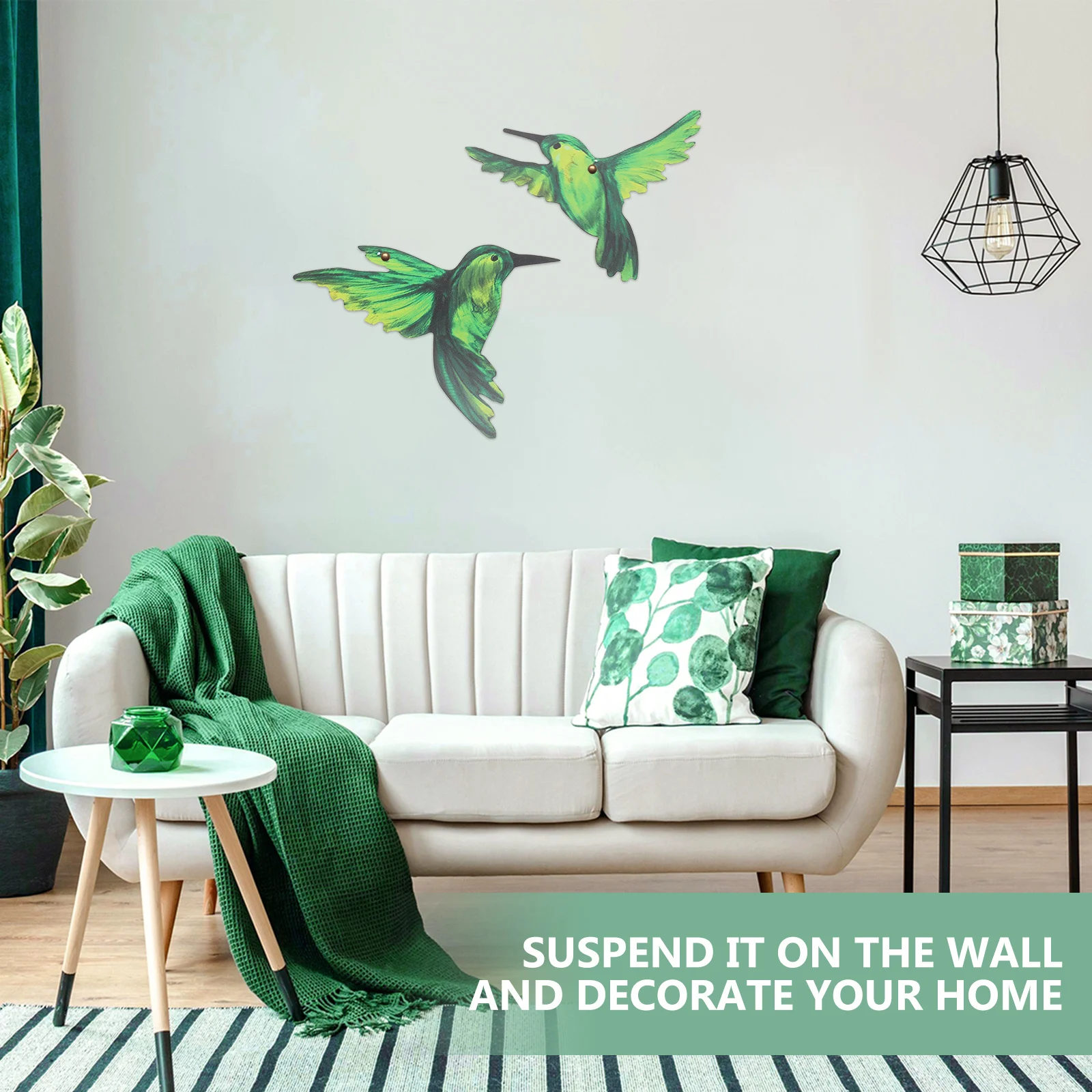 

2Pcs Iron Wall Pendant Vintage Hanging Ornament for Indoor Outdoor Metal Wall Decoration Bird Shaped Hanging Decoration