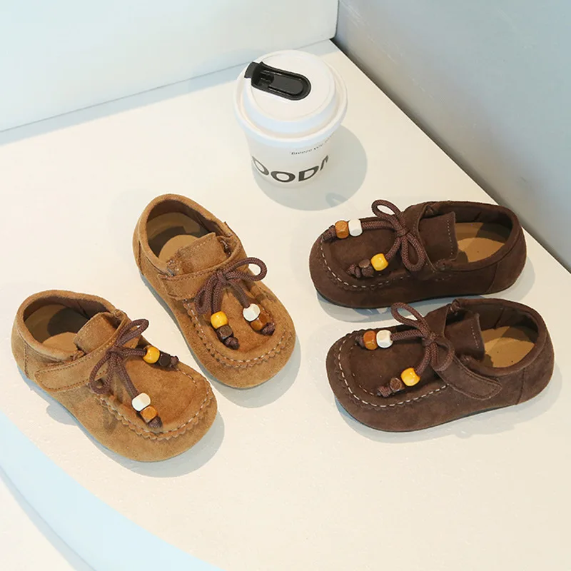 

2024, весенне-осенняя новая детская повседневная обувь, кожаная обувь в стиле ретро для девочек, детская обувь на мягкой подошве для мальчиков, модная обувь для малышей