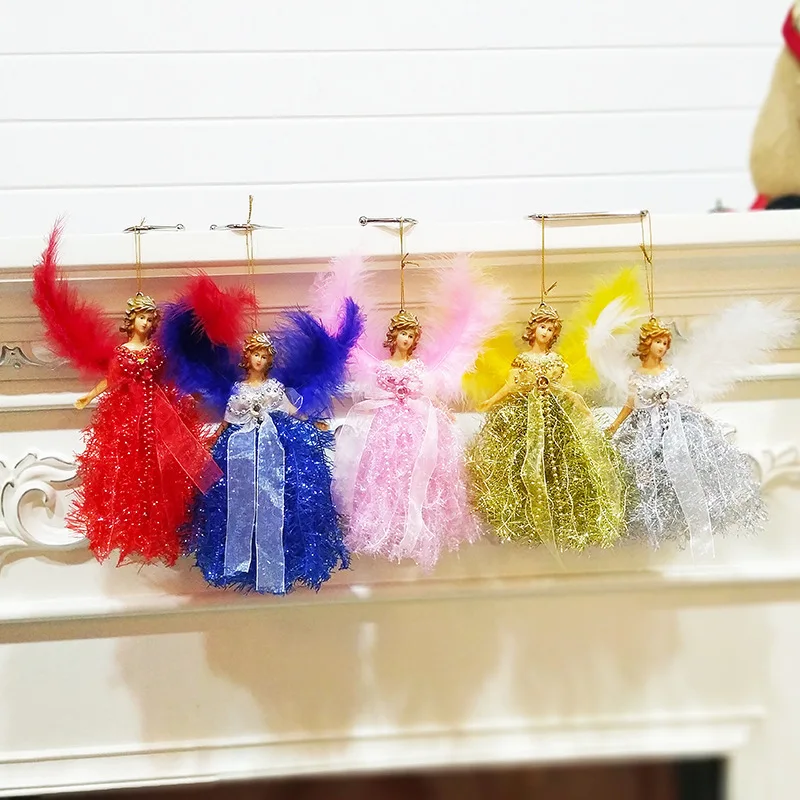 6 Styles  Plush Angel Girls Doll Xmas Tree Hanging Pendants Merry Christmas 2022 Decor for Home 2023 Kids Navidada Gifts Favor