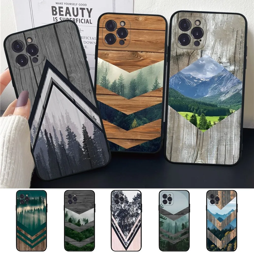 

Forest Geometry Wood Mousepad For iPhone 15 14 11 12 13 Mini Pro XS Max Cover 6 7 8 Plus X XR SE 2020 Funda Shell