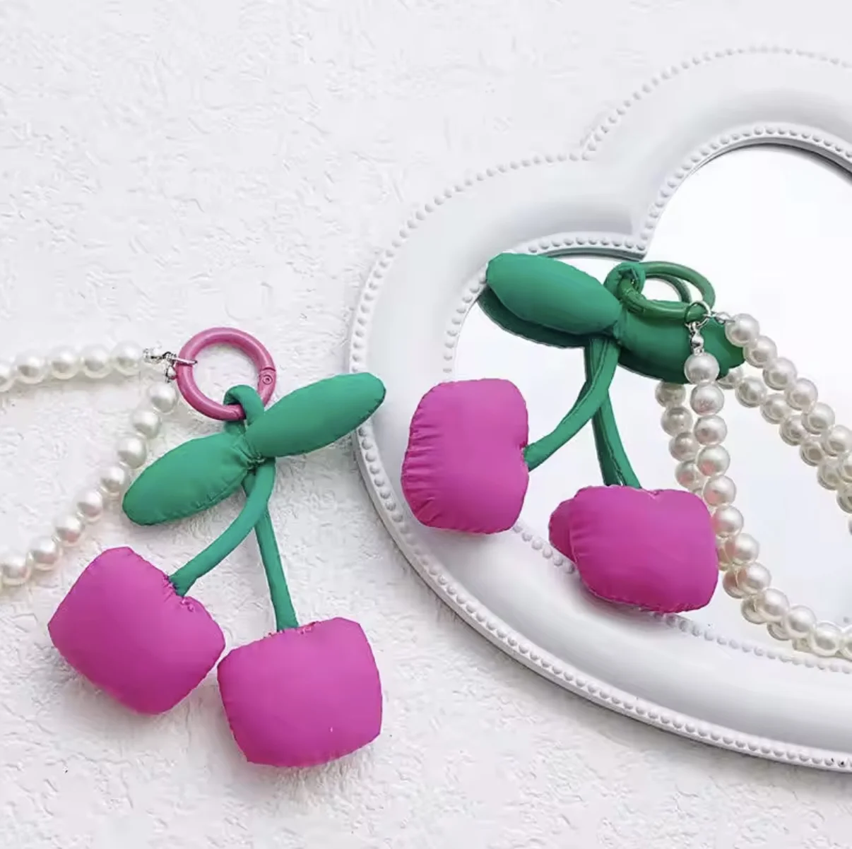 Handmade Macaron Big Flower Keychain Sweet Pendant Nylon Braided Rope Fashionable Bag Charm Colorful Bag Pendants
