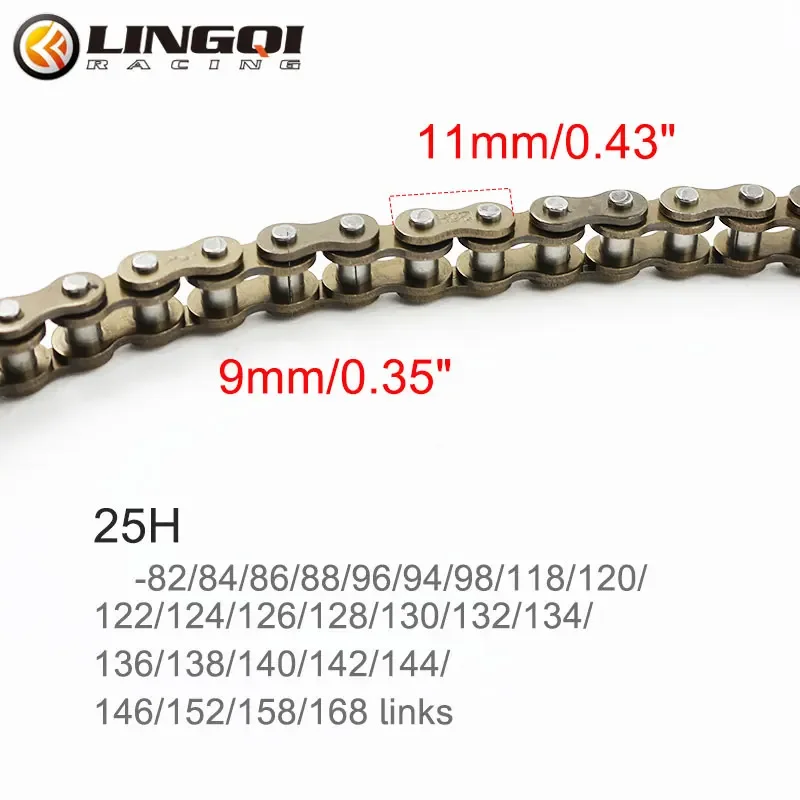 LESQUE Pit Dirt Bike Engine Timing Chains 25H Chain 82-142 Links For ATV Quad Go Kart Pocket Bikes Mini Motor Motorcycle Parts