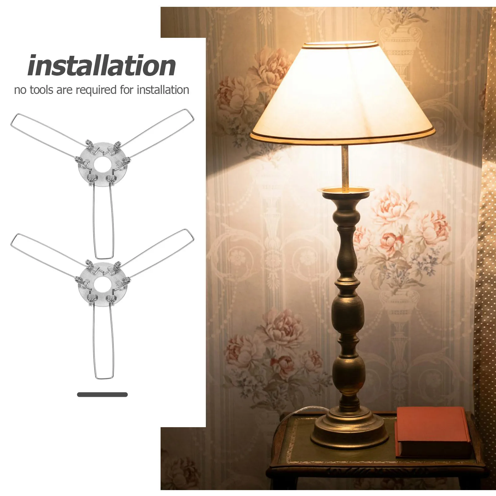 10개 램프 헤드 스프링 클립 견고한 탄성 아연 도금 철 갓 어댑터 고정 장치 펜던트 라이트 DIY 금속 홀더