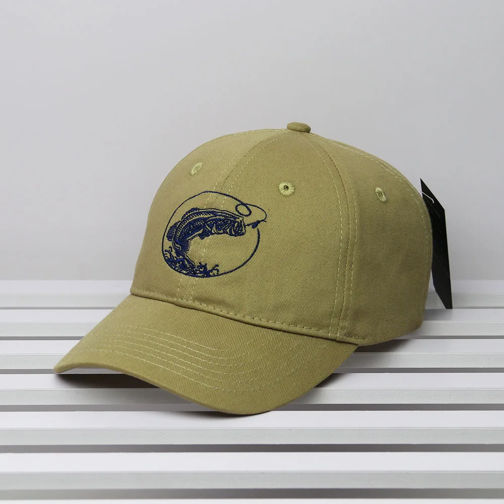 Simple Silver Carp Embroidery Quick-Drying Peaked Cap for Women Outdoor Leisure Sports Couple Sun Protection Hat