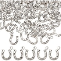 100Pcs Cowboy Charms Horseshoe Charms Bulk Good Luck Charm Horse Charms War Horse Western Cowboy Charm for Jewelry Making Charms