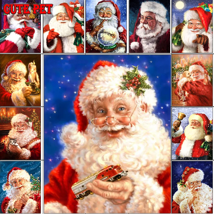 

diamond painting Christmas gift rhinestone Santa Claus full square Drill stitch cross diy mosaic handmade embroidery Home Decor