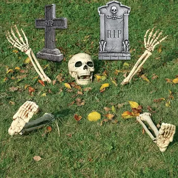 Realistic Halloween Skull & Hands 1