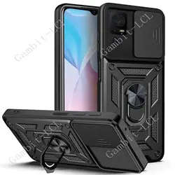 Anti-Falling Shield For TCL 40 SE TCL40SE 40SE Shockproof Case Ring Armor Magnetic Hybrid Holder Stand+Camera Lens Phone Cover