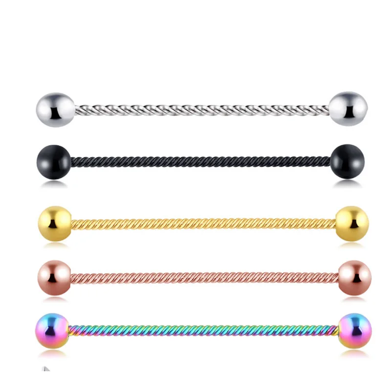 Star Industrial Piercing Set, Borboleta Barbell Industrial, Brinco De Cartilagem Em Massa, Body Piercing Jóias, 14g, 1/2 \