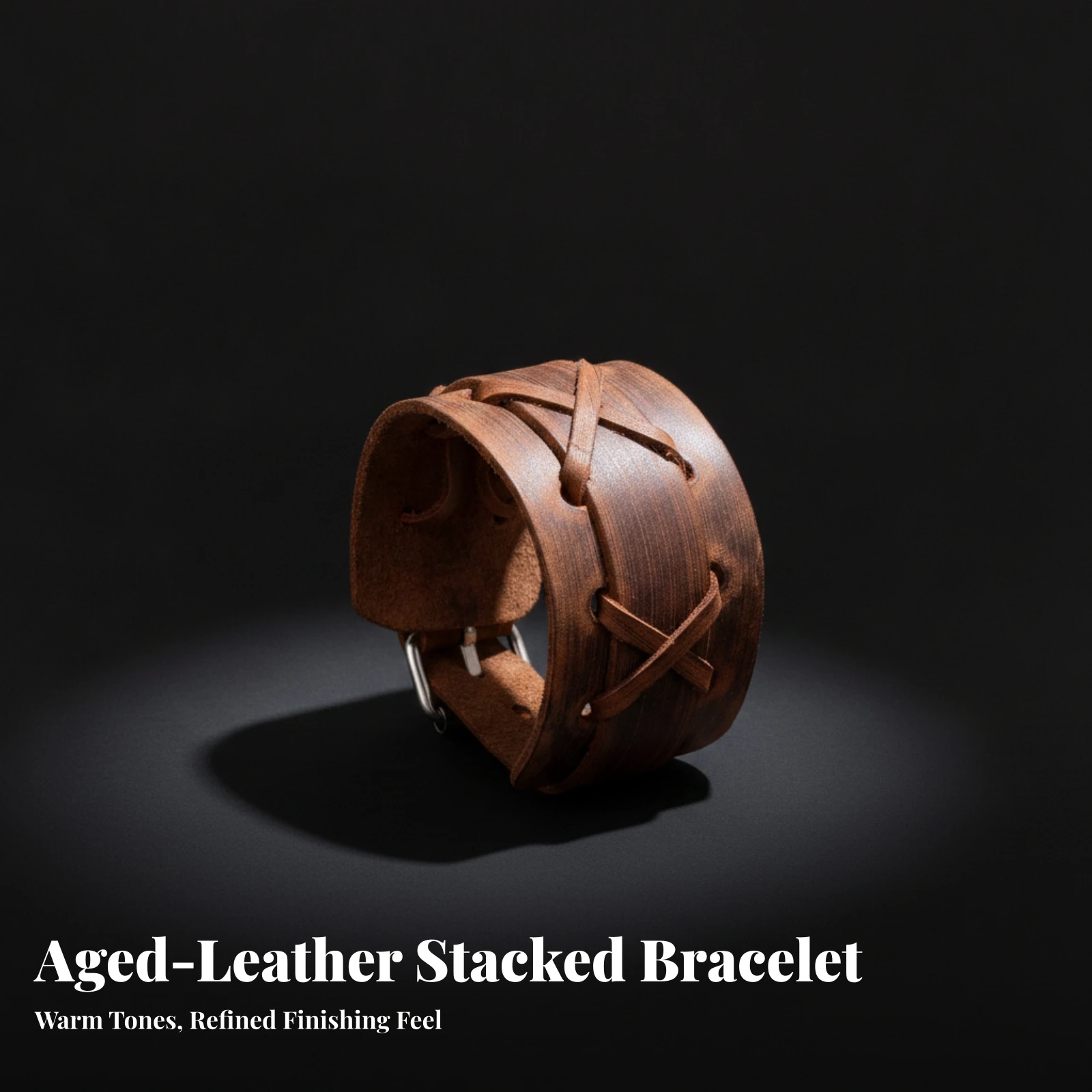Leather Bracelet with Iron Buc - огляд і ціна Vintage Fashion Wear