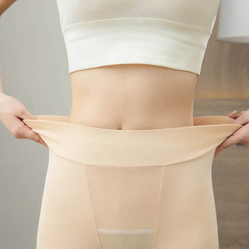 초박형 9 길이 모달 하이 웨이스트 여성용 탄성베이스 레이어 바지 캐주얼 얇은 코튼 가랑이 소형 여성