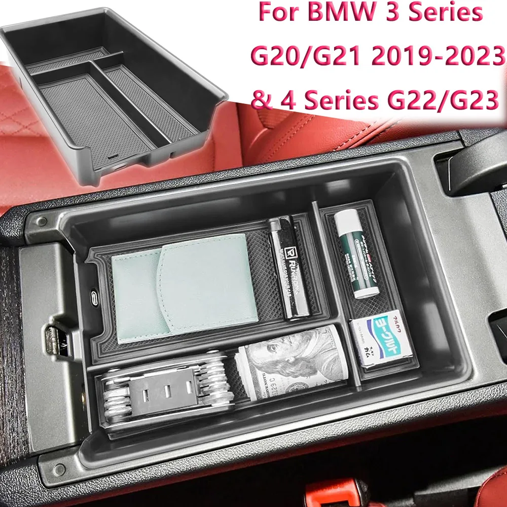 

Center Console Armrest Storage Car Box Organizer for BMW 3 Series G20/G21 2019-2024 & 4 Series G22/G23/ i4 2021-2024 Accessories