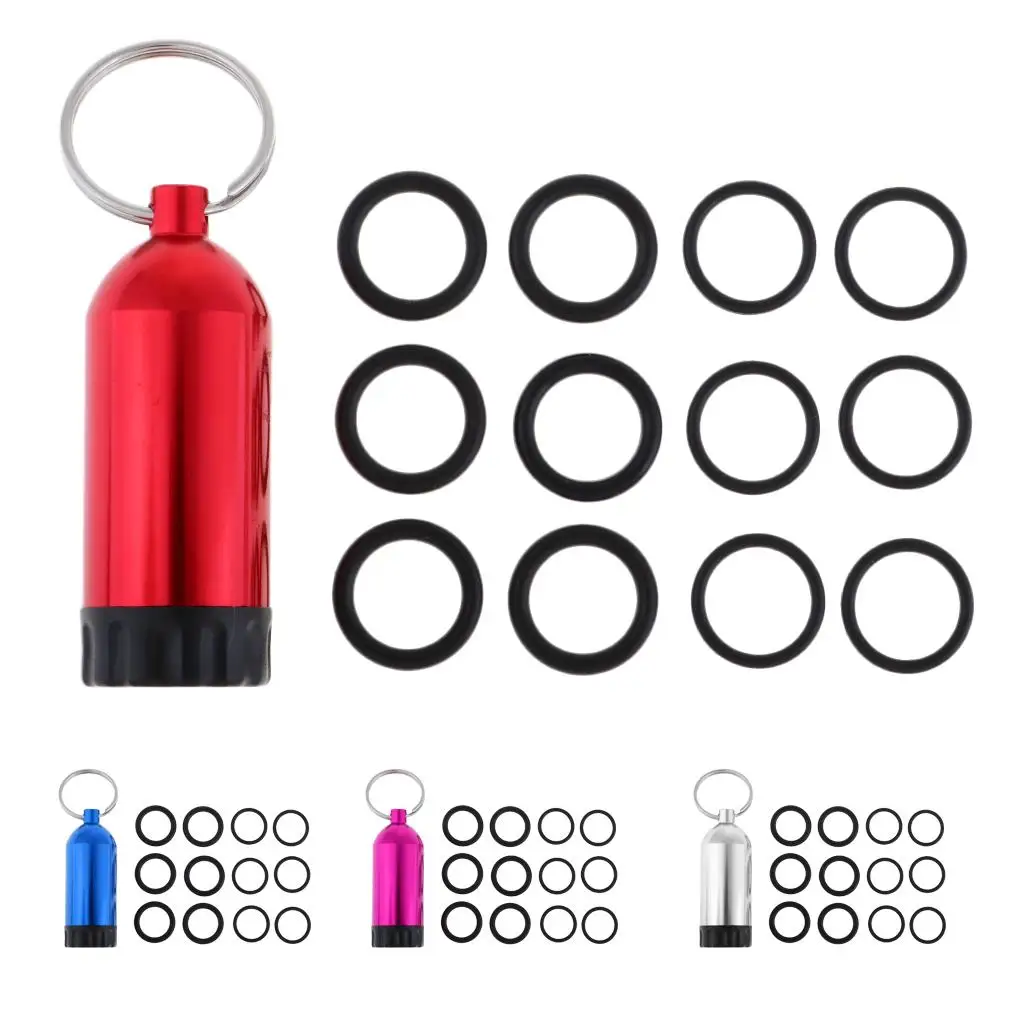 Scuba Standard Tank Keychain Valve/DIN Valve (12 pcs) with Brass Tool - 4 Colors to Select