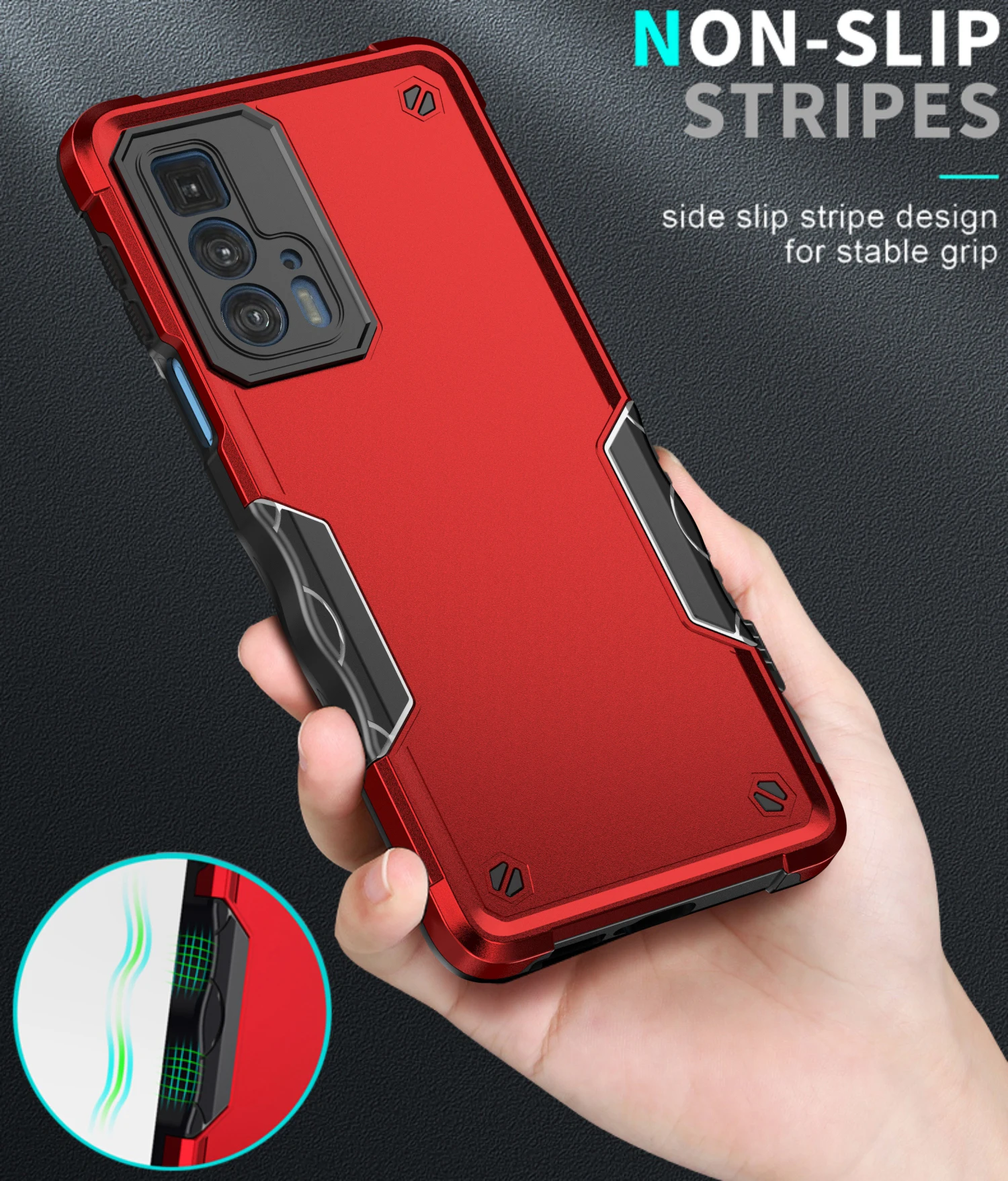 Military Flag Armor Shockproof Case For Motorola Moto Edge 20 Pro  Lite  Fusion  21 TPU Frame Hard Plastic Back Cover