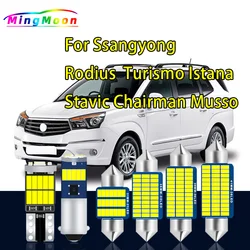 Canbus LED Bulbs Interior Map Dome Trunk Light Kit For Ssangyong Rodius Musso Turismo Istana Stavic Chairman Car Accessories