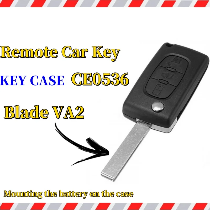 Switch Key Housing 3 Buttons CE0536/523 For Peugeot 107 207 307 407 308 408 508 3008 4008 With Blade V2 For Citroen C2 C3 C4 C5