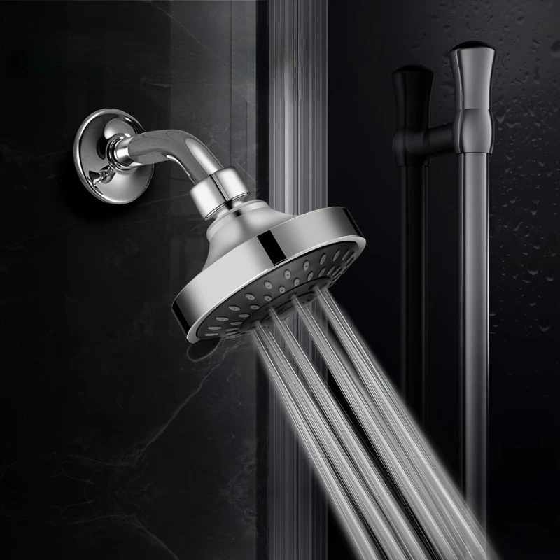 رأس دش 4 بوصة مع 5 أوضاع - متعدد الوظائف، مثبت على الحائط، تصميم دائري لتجربة استحمام محسنة