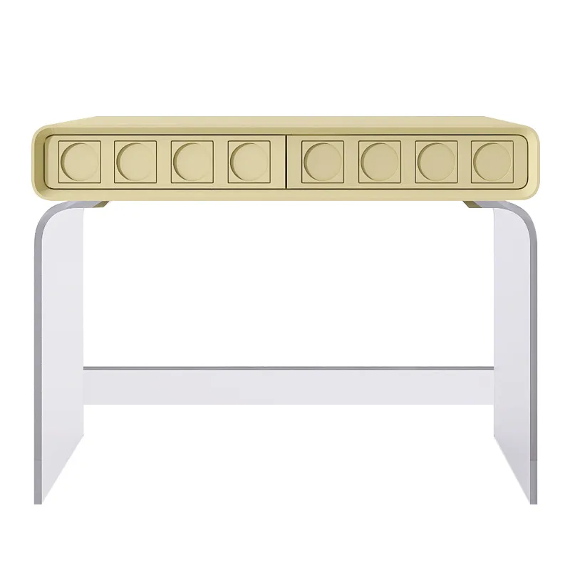 Italian minimalist, acrylic dresser, painted solid wood makeup table, cream wind suspension bedroom desk