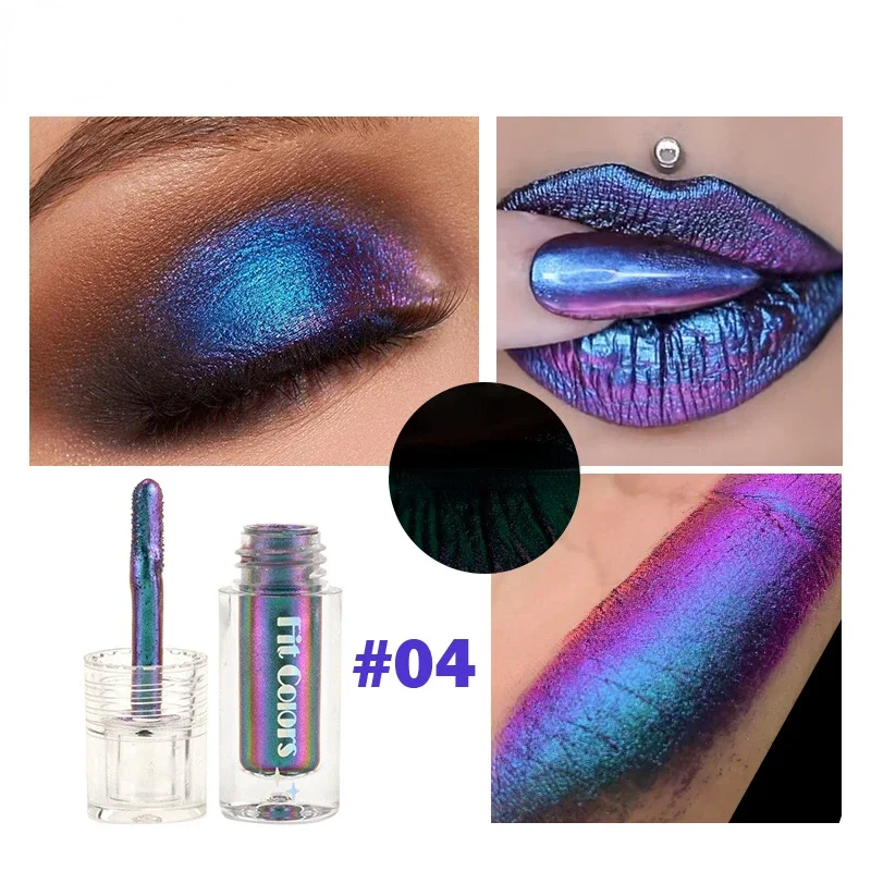 6 Color Shiny Eyeshadow Lipstick Optical Chameleon Eyeshadow Liquid Light To Highlight Film Forming Eyeshadow Liquid Lip Makeup