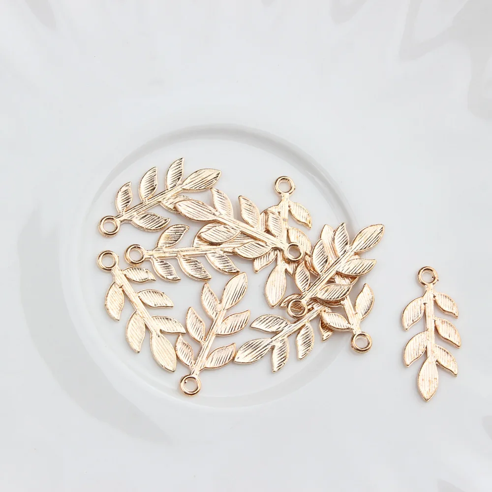 Zinc Alloy  Mini Leaves Charms 10pcs/lot For DIY Fashion Drop Earrings Jewelry Making Accessories