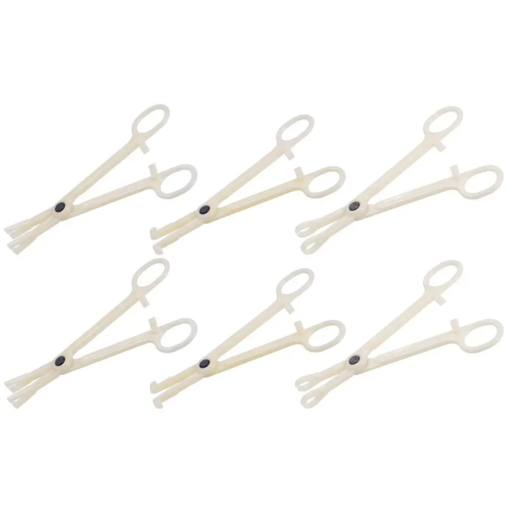 

6Pcs Piercing Forceps for Body Disposable Plastic Clamps Tool Strong Sterile Pliers for Piercing Jewelry Insertion Kit