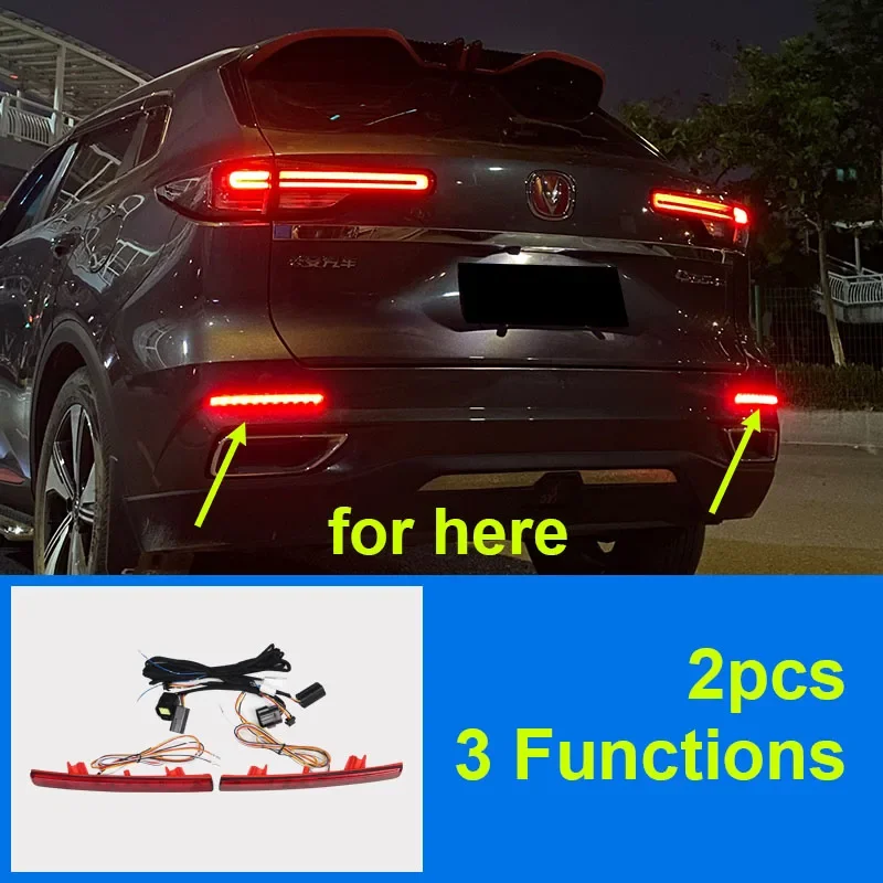 2pc for Changan CS55 PLUS 2024 Rear Fog Lamp Modification LED Streaming Direction Cs55plus 2023