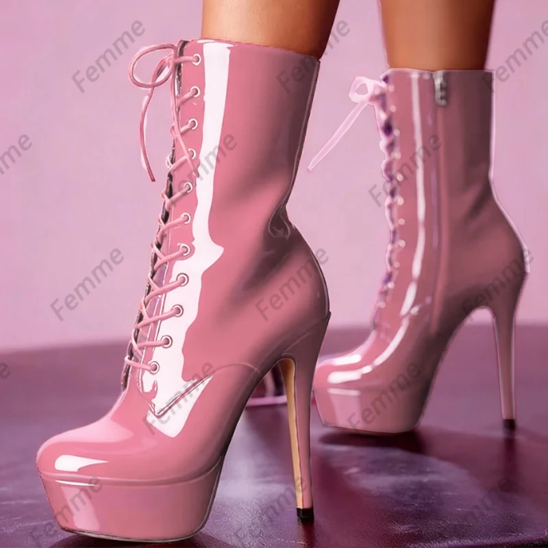 女性用カスタムメイドのスコットランド風チェック柄プラットフォームブーツ、レースアップディテール付き - オルタナティブファッションヒール、レディース、USプラスサイズ5-20