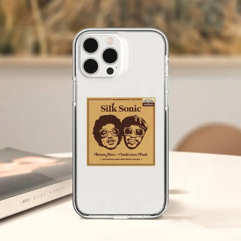 singer Bruno Mars  Phone Case For iPhone 11 12 Mini 13 14 Pro XS Max X 8 7 6s Plus 5 SE XR Transparent Shell