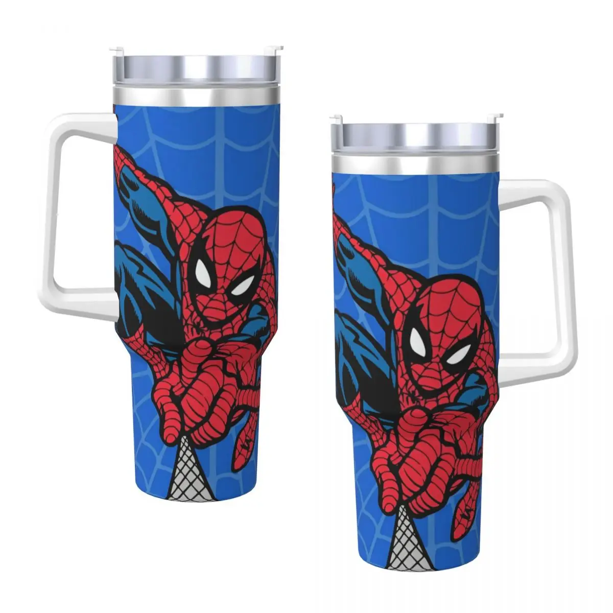 Stainless Steel Tumbler Custom Spiderman Cartoon Superhero Thermal Mug Heat Cold Drink Car Mugs Camping Custom DIY Water Bottle