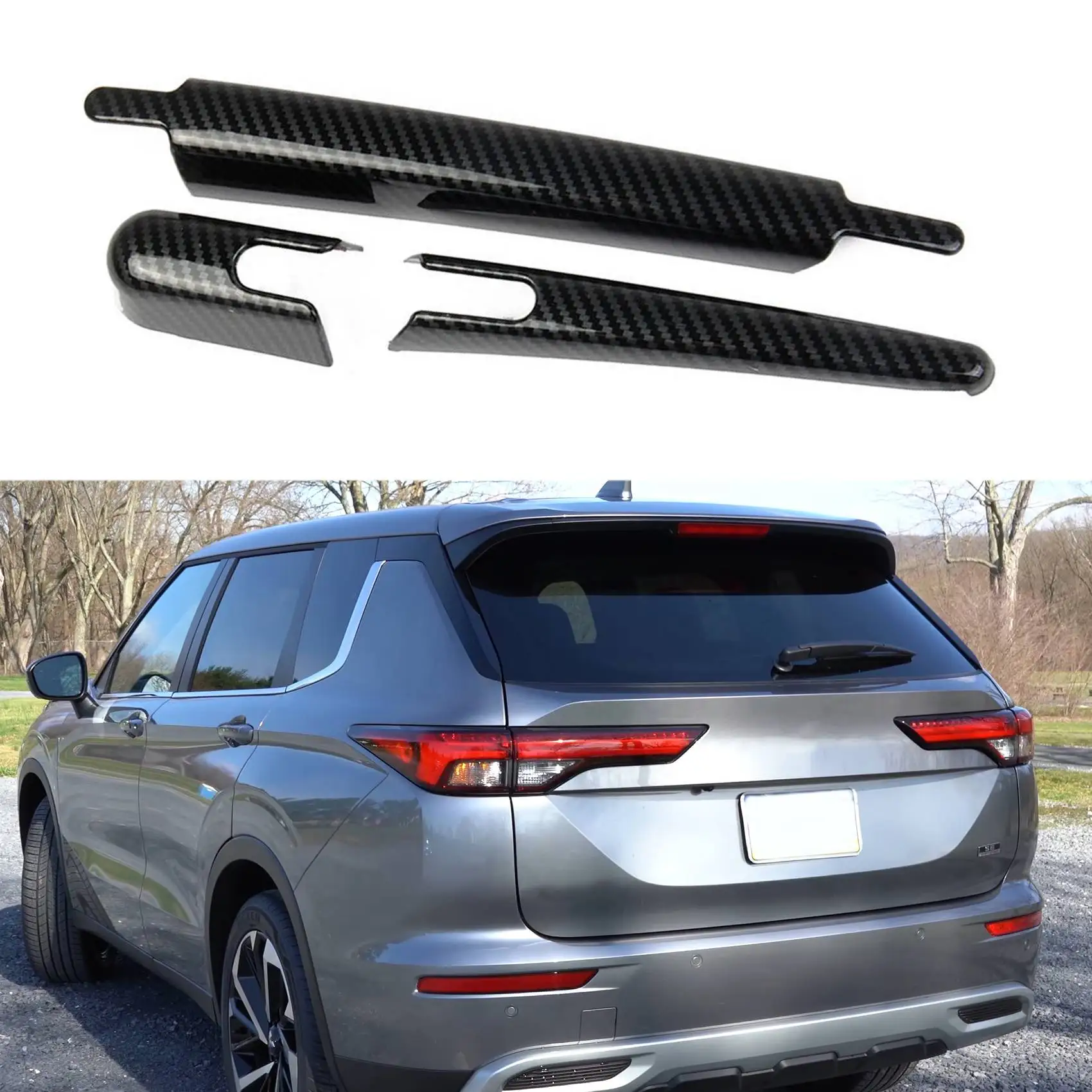 AEE5-For 2022 Outlander Carbon Fiber Rear Wiper Trim Sticker Window Protection Wiper Cover