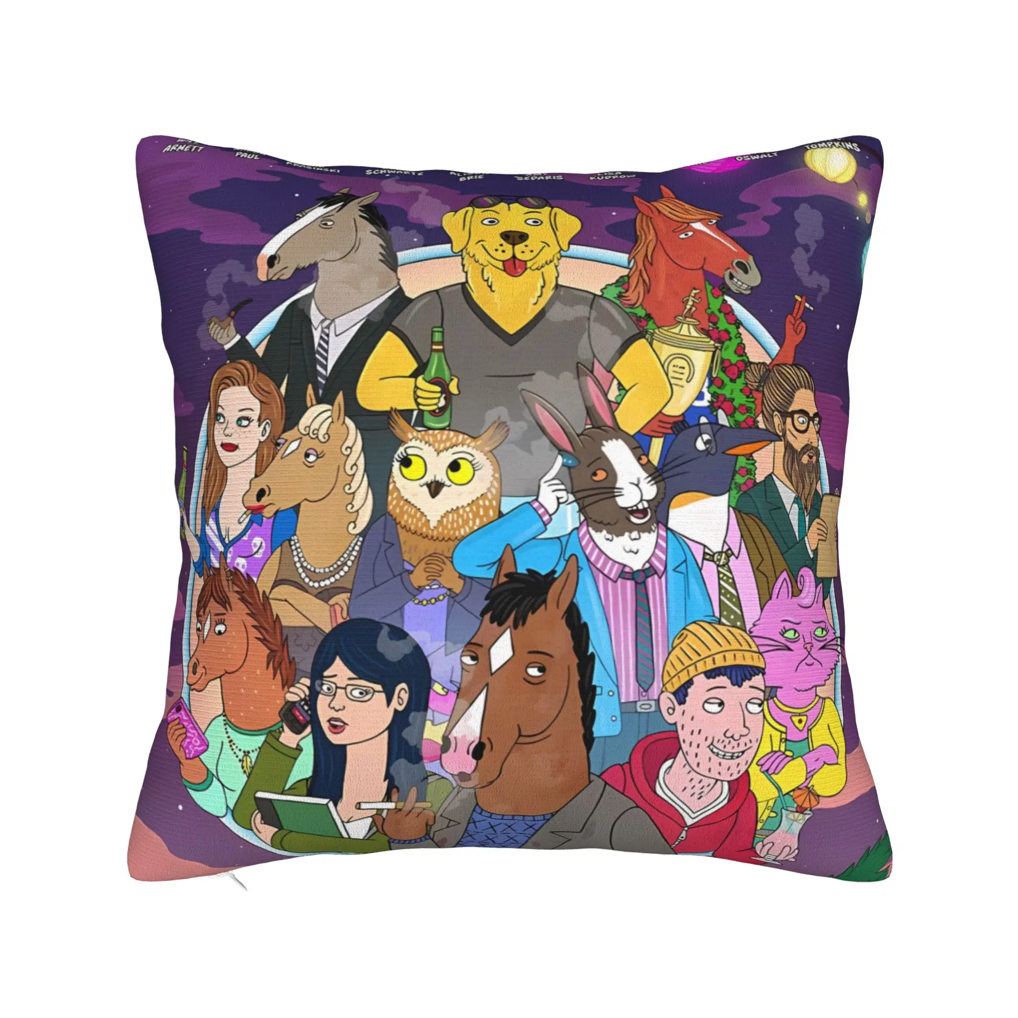 Artistic BoJack Horseman Abstract Edit Pillow Cover  Fashion Pillow Case For Chair Sofa Home Decor Custom Cushion Cover Gift