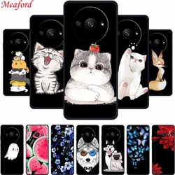 Funda For Redmi A3x Case Cute Cartoon Cat Black Silicone Soft Phone Case For Xiaomi Redmi A3x Back Cover Cases RedmiA3x A3 A 3x