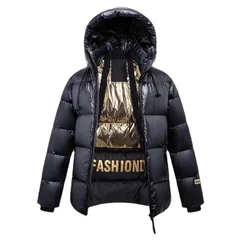 Gold Black White Goose Windproof Down 2024 New Women's Winter Thicken Thermal Coat Puffer Jacket Women Loose Size