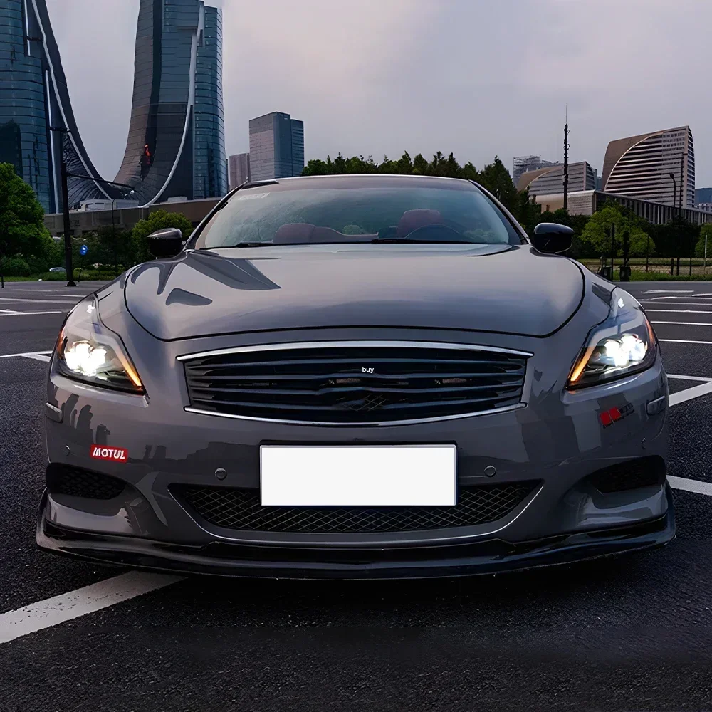 

Автомобильные фары в сборе для Infiniti G37 2009-2015, светодиодные передние лампы автомобиля, обновление, динамическое мигание, 3, аксессуары для линз проектора