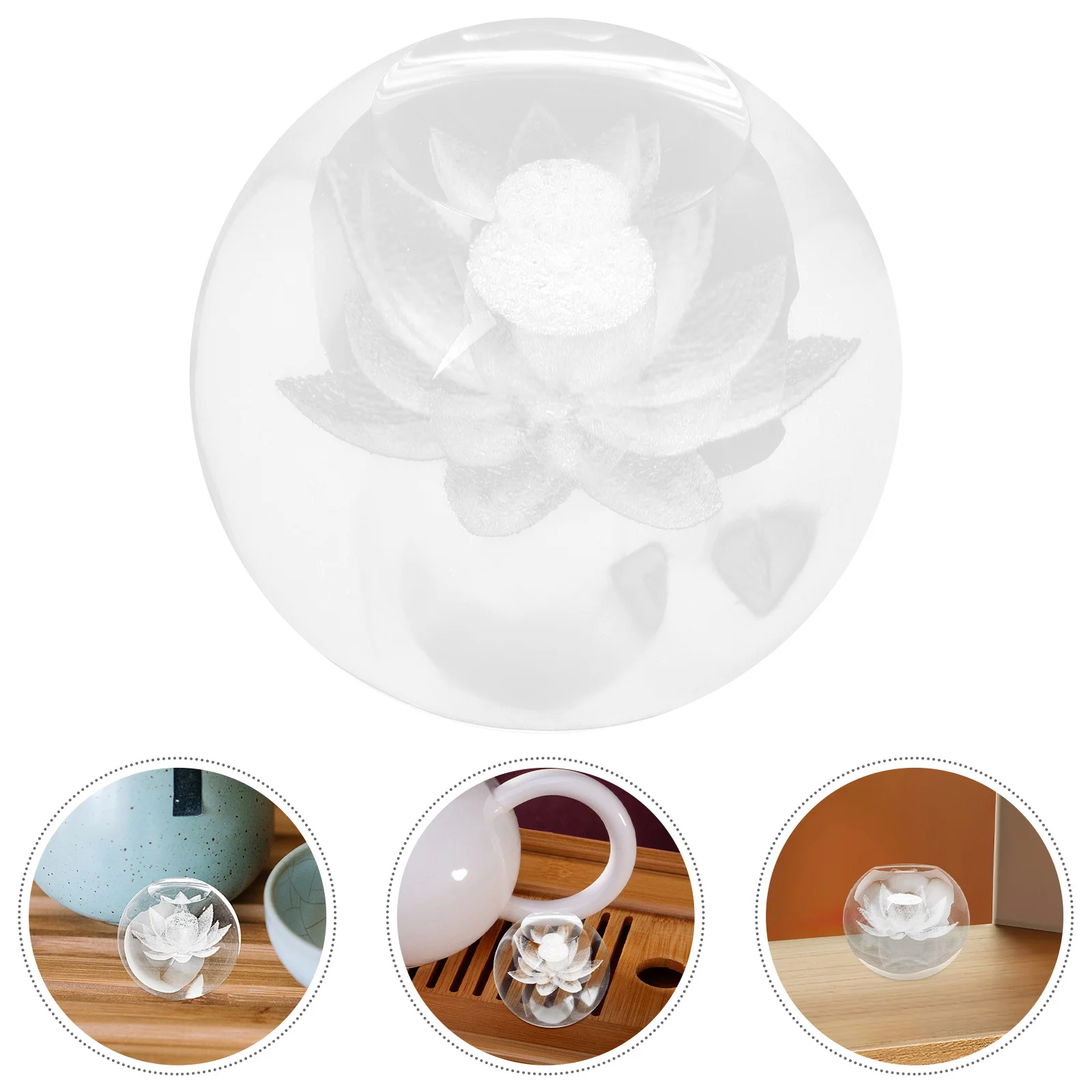 

Teapot Lid Holder Clear Glass Cover Stand for Tea Ceremony Setup Decorative Cup Lid Rack Delicate Teaware Accessory Fine